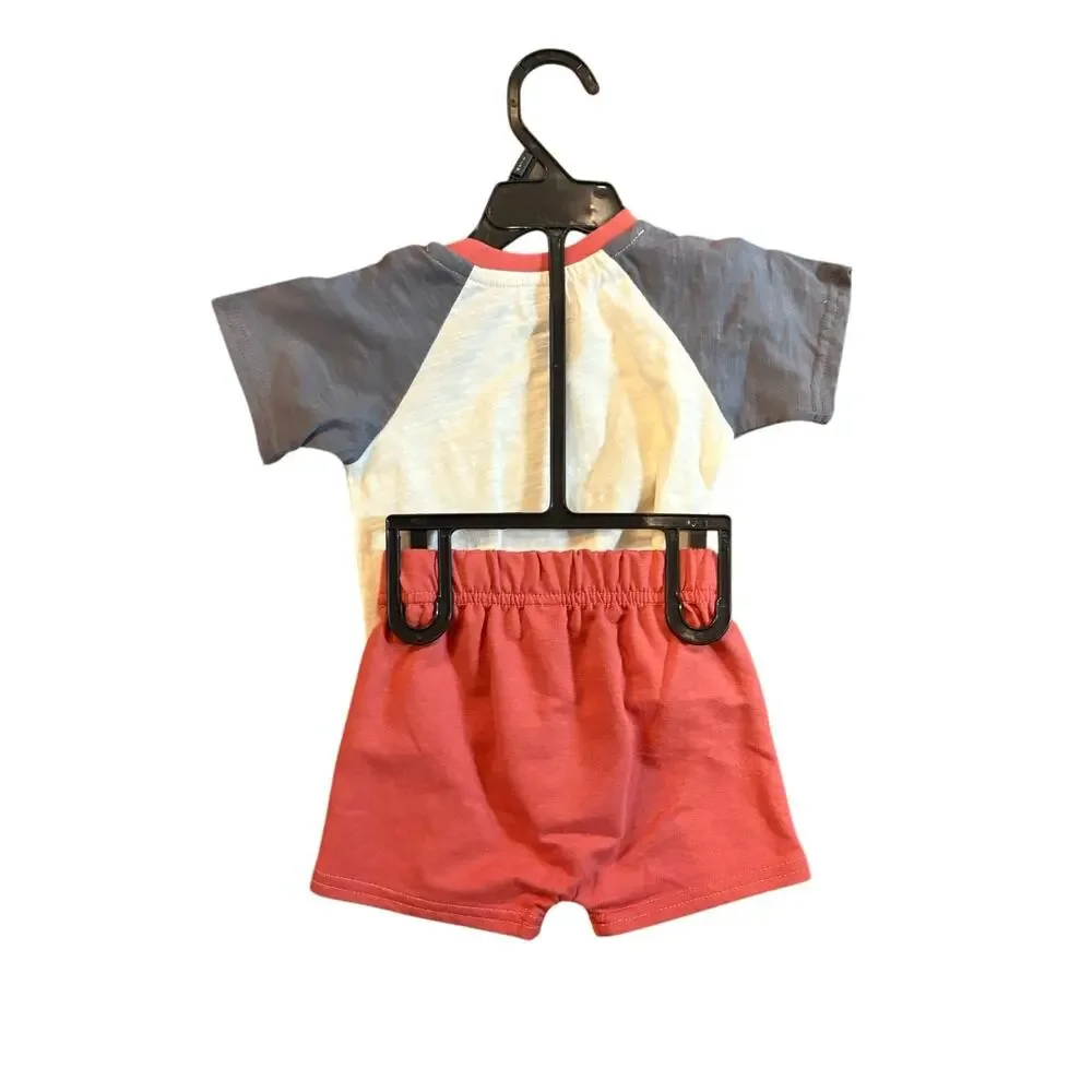 John Deere Kid's Short Sleeve‎ Ready for Adventure Short Set 3/6mos NEW